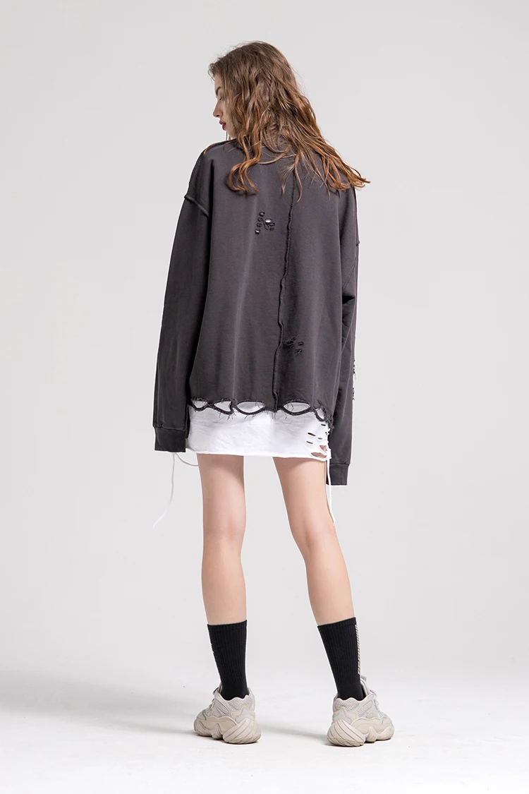 QoolXCWear Весенние Новые толстовки мужские модные рваные хип-хоп толстовки уличная толстовка с дырками