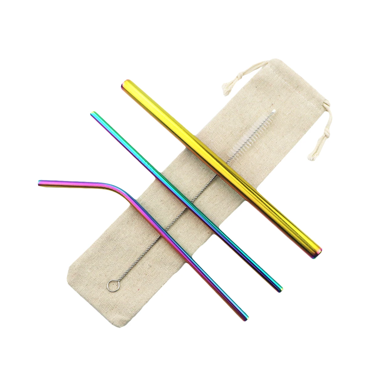 5pcs Drinking Straw High Quality Metal 304 Stainless Steel Colorful Reusable For Smoothies With Cleaner Brush | Дом и сад