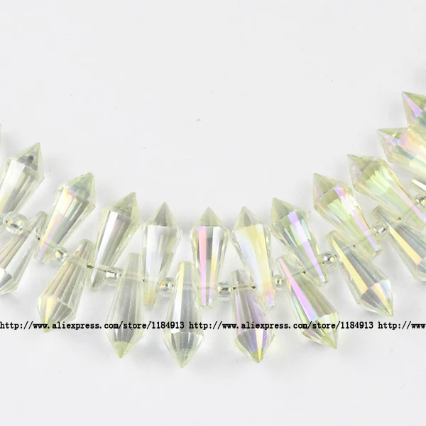 JS607 light yellow JHNBY длинные конусные подвески в форме капли Австрийские хрустальные бусины 6*15 мм 50 шт стеклянные бусины для изготовления ювелирных изделий Аксессуары для браслетов - Цвет: JS607 light yellow