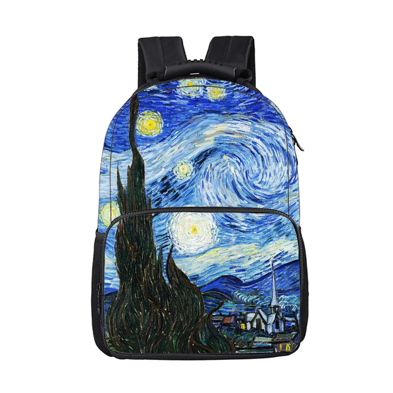Мона Лиза Эйфелева башня Звездная ночь рюкзак для женщин и мужчин сумки