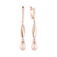 all match personality temperament pearl big earrings woman simple 2022 new earrings rose gold color 585 ear buckles