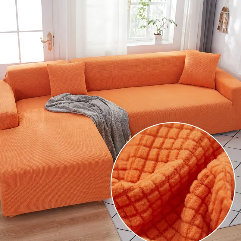 

Solid color corner sofa covers for living room elastic spandex slipcovers couch cover stretch sofa towel L shape need 2 pcs