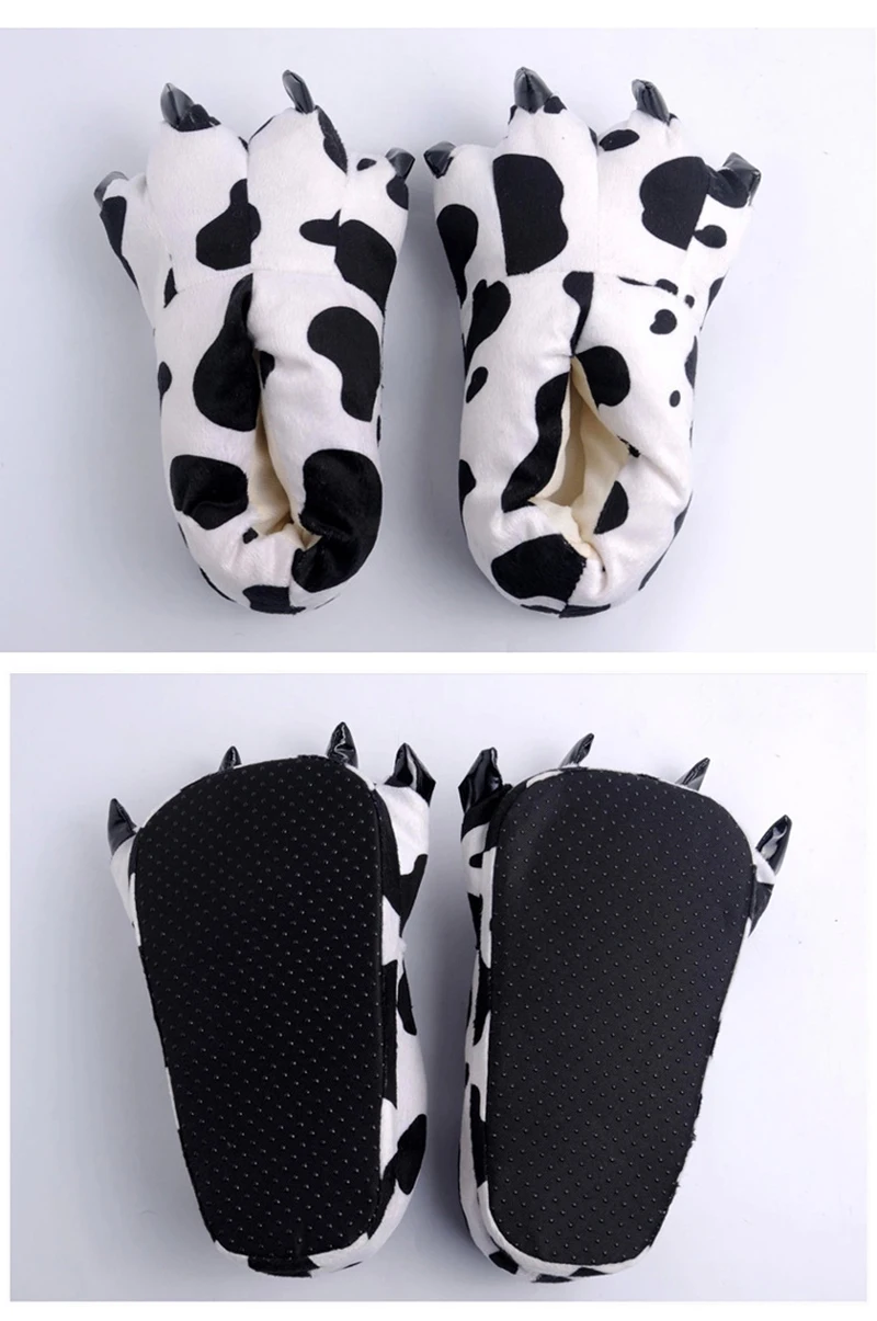 

Animal Cartoon Monster Foot Slippers Dinosaur Claw Plush Slippers Interesting Shoes Adult Children Plush Funny Shoes