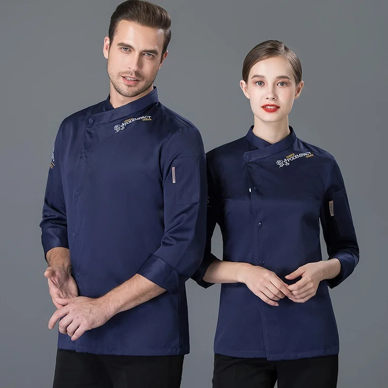 Унисекс Униформа шеф повара КУРТКА для готовки с длинным рукавом мужчин женщин