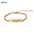 Индивидуальный регулируемый браслет с именем ребенка из нержавеющей стали