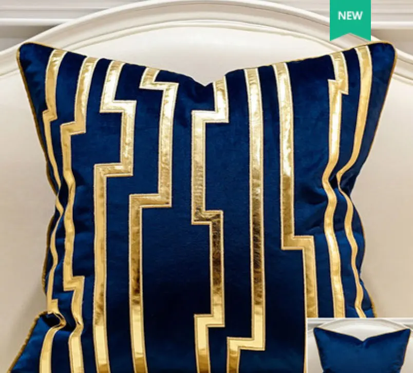 Винтажная синяя Геометрическая Подушка/almofadas чехол современный дизайн для