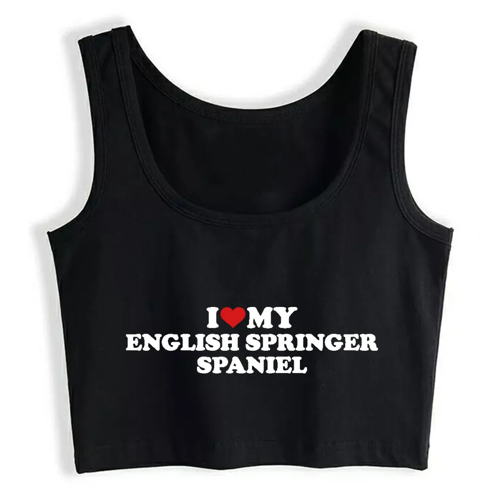 

Crop Top Female English Springer Spaniel Summer Inscriptions Custom Tops Women