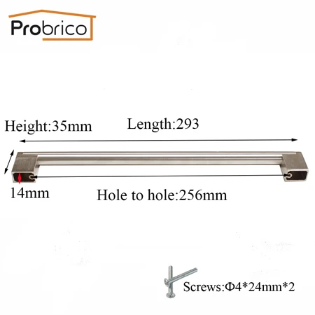 Boss Bar 256 Probrico ручки для ящиков, мебельные ручки для кухонного шкафа, Т-образные дверные ручки, ручки для ручек, диаметр 12 мм/14 мм - Цвет: Boss Bar 256