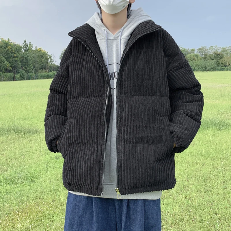 Men And Women Jacket Corduroy Collar Bread Lovers Winter Cotton-padded Joker Loose Couple Thicken Clothes Wool Warm Coat