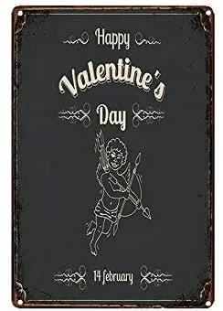 

Metal Sign Happy Valentine's Day Retro Decoration Cafe Family Bar Restaurant 12x8 Inch Retro Tin Sign