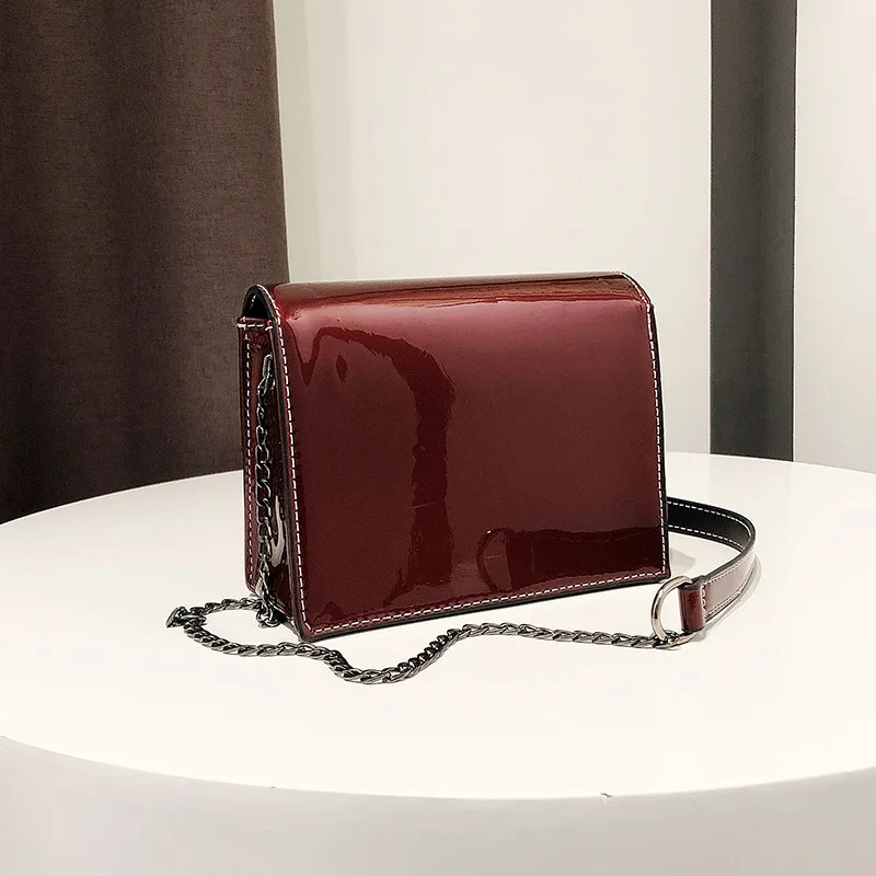 Корейская мода лакированная кожа зеркальная маленькая квадратная сумка на одно