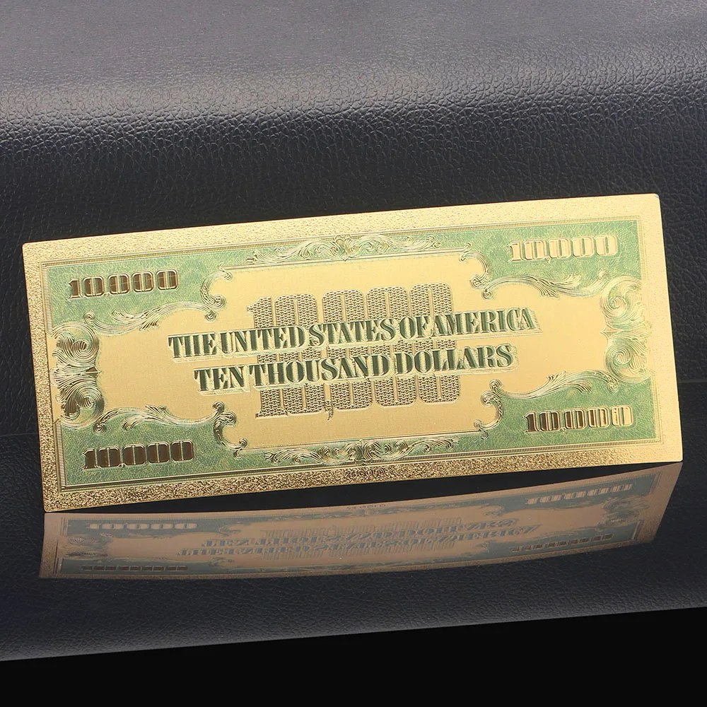 Коллекционная памятная монета 10000 доллара США банкнота 24k позолоченная