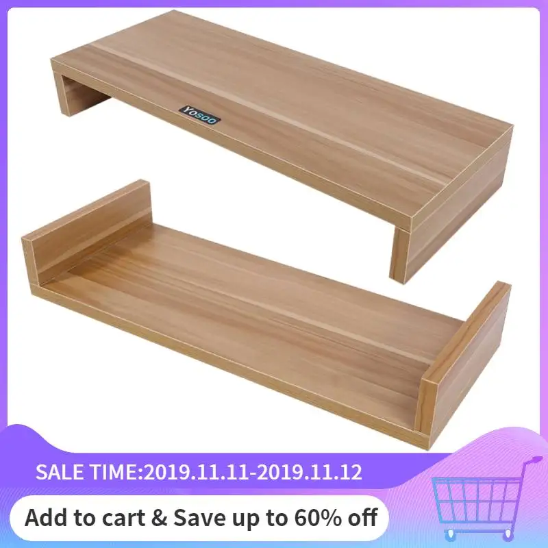 Wood TV Stand LCD LED Monitor Stand Computer Screen Riser For Computer Laptop TV Kit Christmas Days Wooden Desktop Laptop Desk