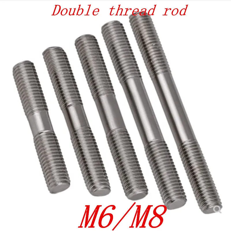 2 шт./лот M6 M8 * 30/35/40/45/50/60/70/80/90/100 метрических из нержавеющей стали с двойным
