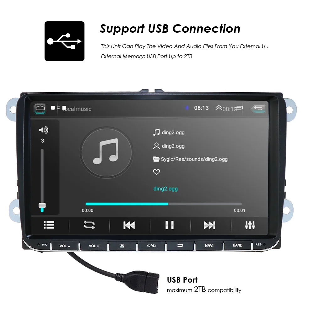 2 din 9 ''Android 9,0 2G ram радио стерео gps Navi для VW Passat B6 CC Polo GOLF 5 6 Touran Jetta Tiguan Magotan Seat BT SWC