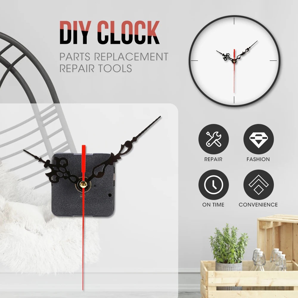 DIY механизм настенных часов механизм классические Висячие кварцевые часы с стрелки часов Детали двигателя Ремонт основные инструменты Заводной работы