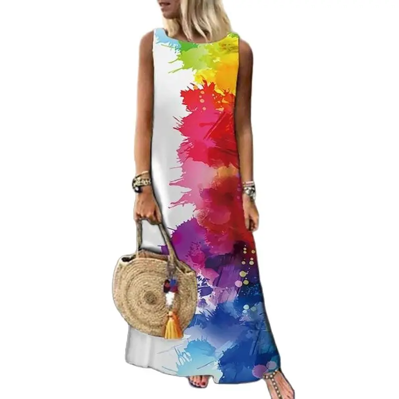 Сарафан женское летнее платье 2022 пикантное средней длины с принтом повседневное
