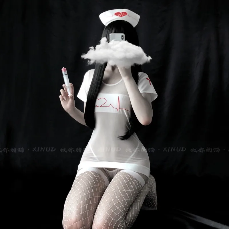 Японский костюм медсестры ультракороткое платье Сексуальное нижнее белье