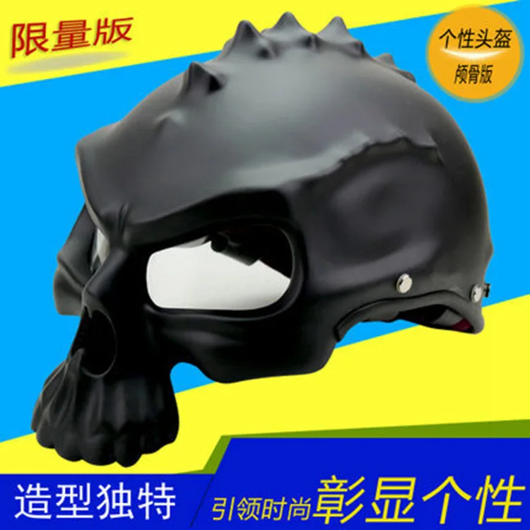 Шлем мотоциклетный унисекс полушлем с черепом для мужчин и женщин лета|Шлемы| |