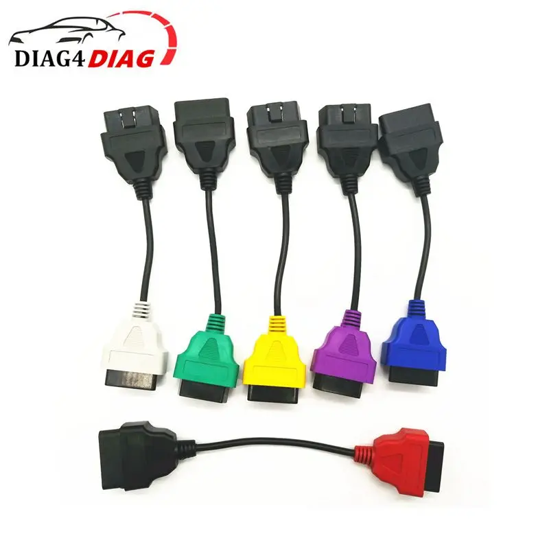 

6 Color Diagnostic Cables Leads for MultiECUScan / FiatECUScan for Fiat , Auto Connector Adapter Bundle Cable