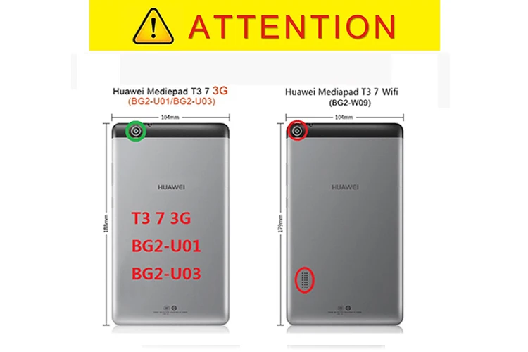 Чехол для HUAWEI MediaPad T3, 7,0 дюймов, BG2-U01, BG2-U03, BG2-W09, 7,0 дюймов, 3G, флип-чехол для планшета, кожаный смарт-чехол с магнитной подставкой
