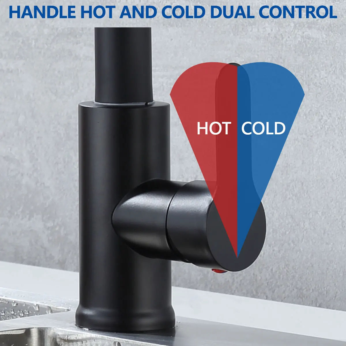 Смеситель для кухонной раковины с выдвижным краном, 2 функции (поток/распылитель), однорычажный, из нержавеющей стали 304, с горячей и холодной водой