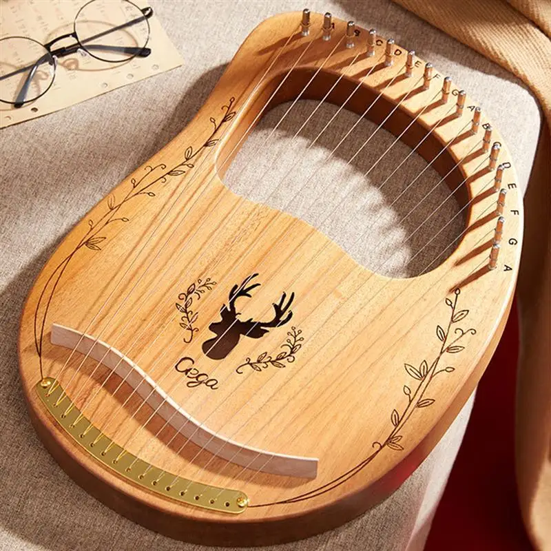 

Pro Lyre пианино, 16 струн, искусственная зерна, музыкальный инструмент, 16 струн с настройкой гаечного ключа и запасными струнами, сумка для арфа
