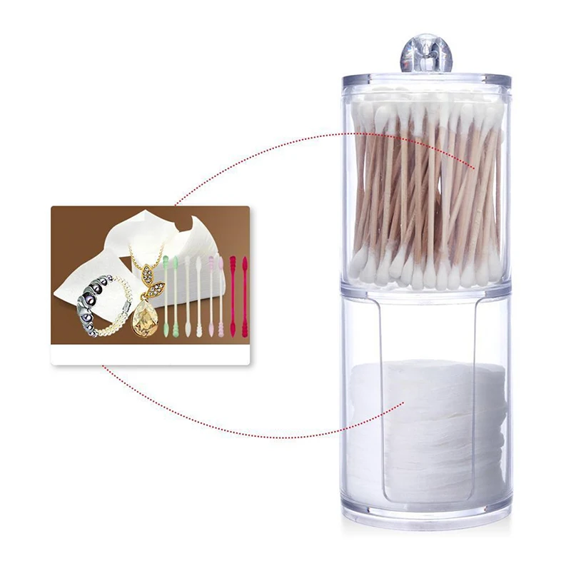 

Transparent Storage Box Cotton Swabs Stick Clear Cosmetic Makeup Holder Organizer Case High Quality Household Sundries Storage