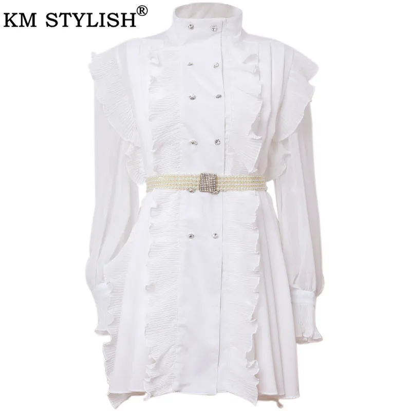 Платье для женщин vestido ropa mujer с жемчужным поясом 2019 осеннее Новое Женское Франция