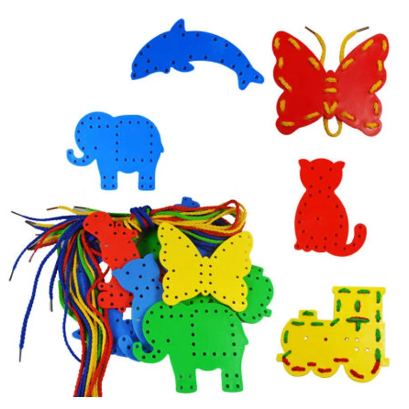 Игрушка на шнуровке Занятая доска для малышей Детские пазлы Монтессори Juguetes