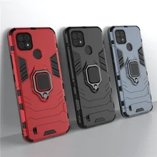 For Realme C21 Case For Realme C21 Back Cover Shockproof Bumper Magnet Finger Ring Bracket KickStand Armor Phone Case Realme C21