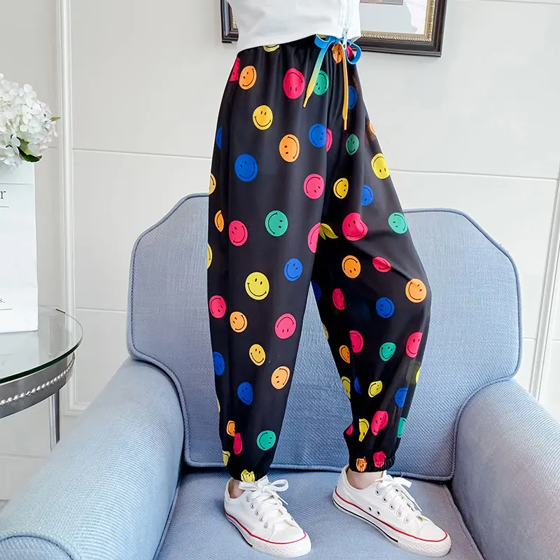 

Pants For Girls Casual Style Girl Anti-Mosquito Pants Kids Cartoon Print Ankle Trousers 4 5 7 9 10 11 12 13Years Teenage Clothes