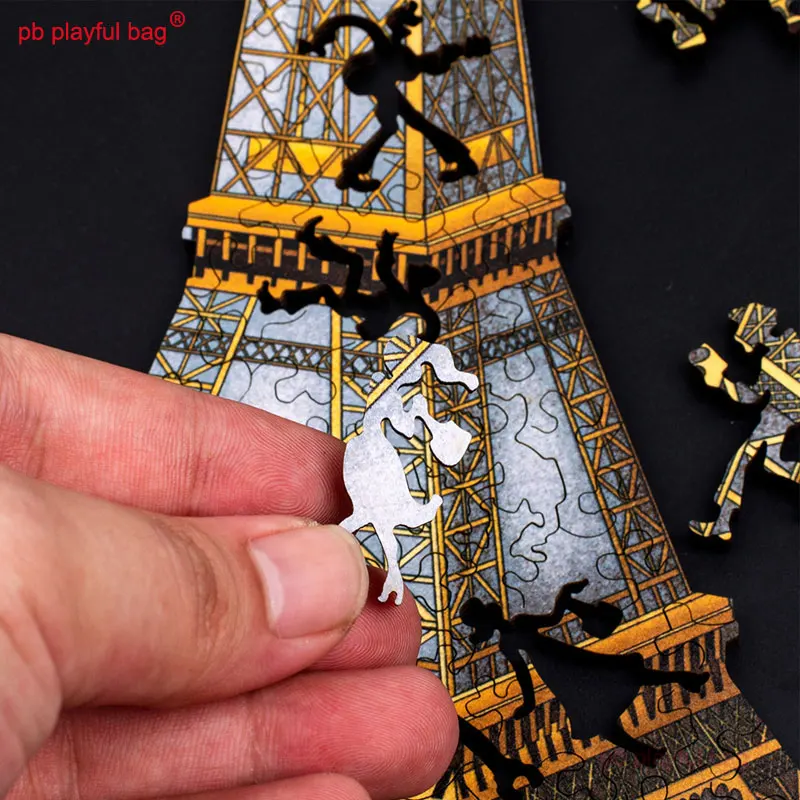PB игривый пакет деревянные 3D головоломки неправильной формы железная башня для