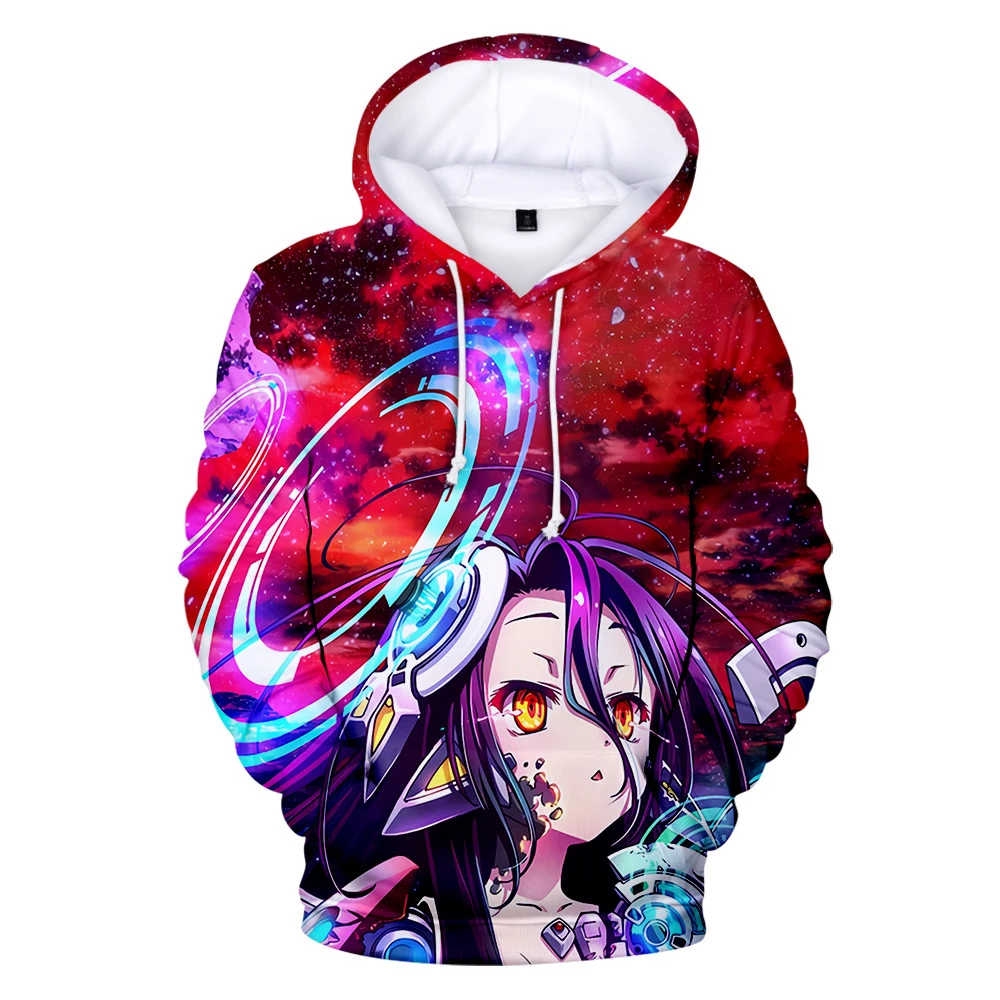 Harajuku Cute NO GAME NO LIFE 3D Kpop Korean Casual Long Sleeve Hoodies Sweatshirts Anime Oversized Hoodies