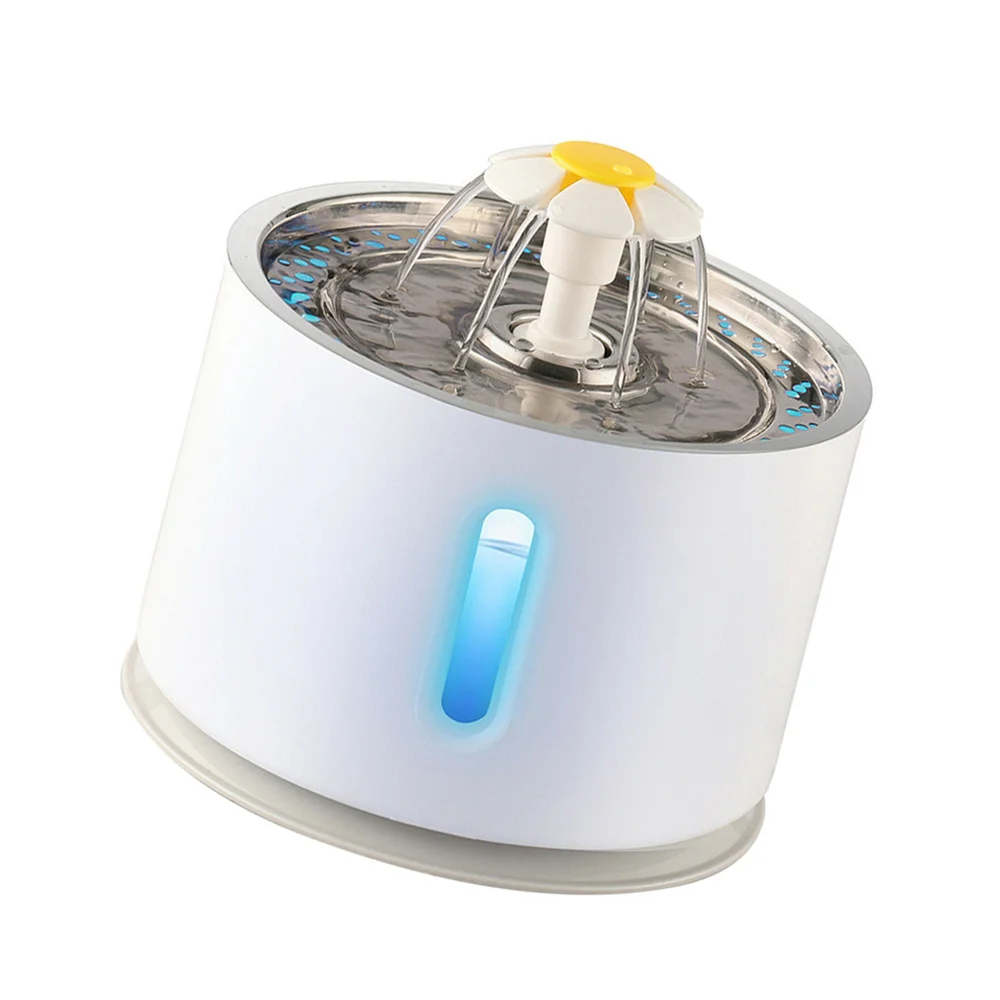 

1Pc LED Automatic Water Dispenser Pet Circulating Fountain Water Feeding Bowl Pet Supplies for Home Store(Grey, UK Plug)