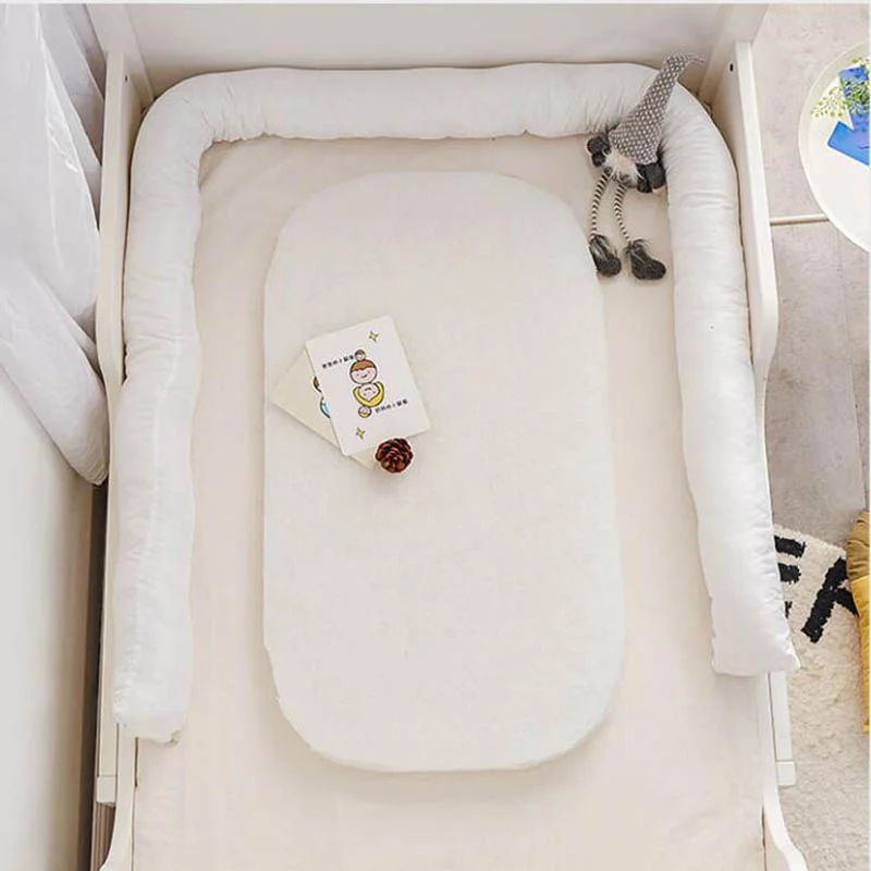 

2pcs/set Newborn Baby Portable Crib&Pillow Set Removable Washable Newborn Travel Bed Nest Crib Cotton Travel Bed For Kids