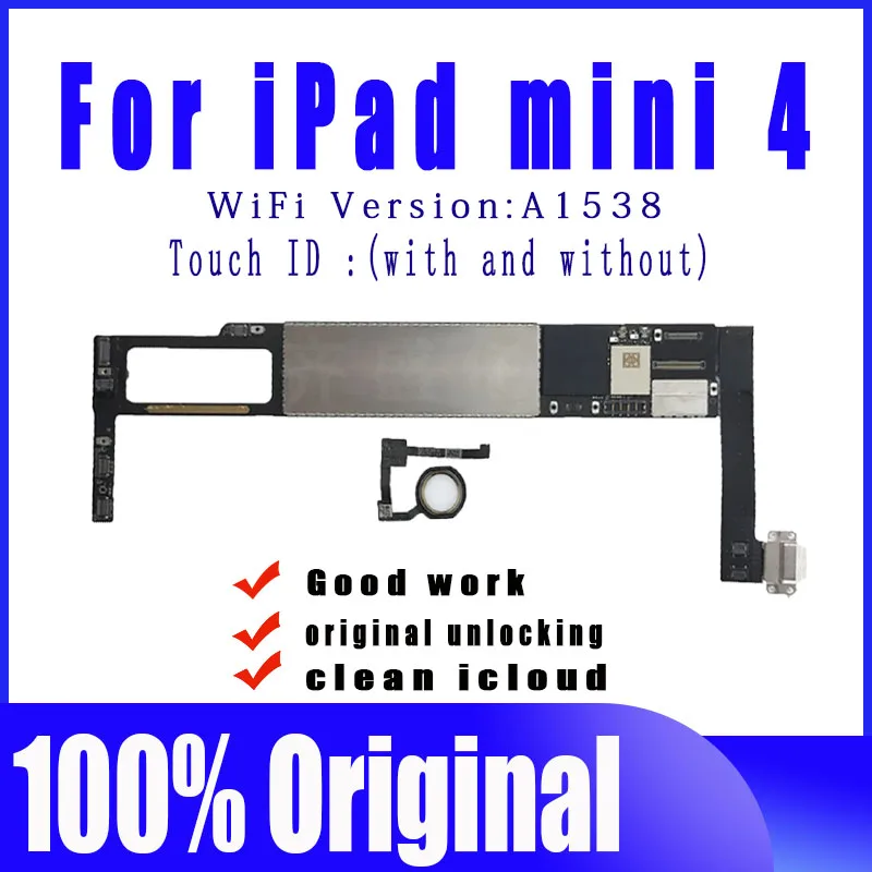 Материнская плата Clean iCloud MB A1538 с Wi-Fi для iPad MINI 4, материнская плата для MINI4, логическая плата с чипами, система IOS