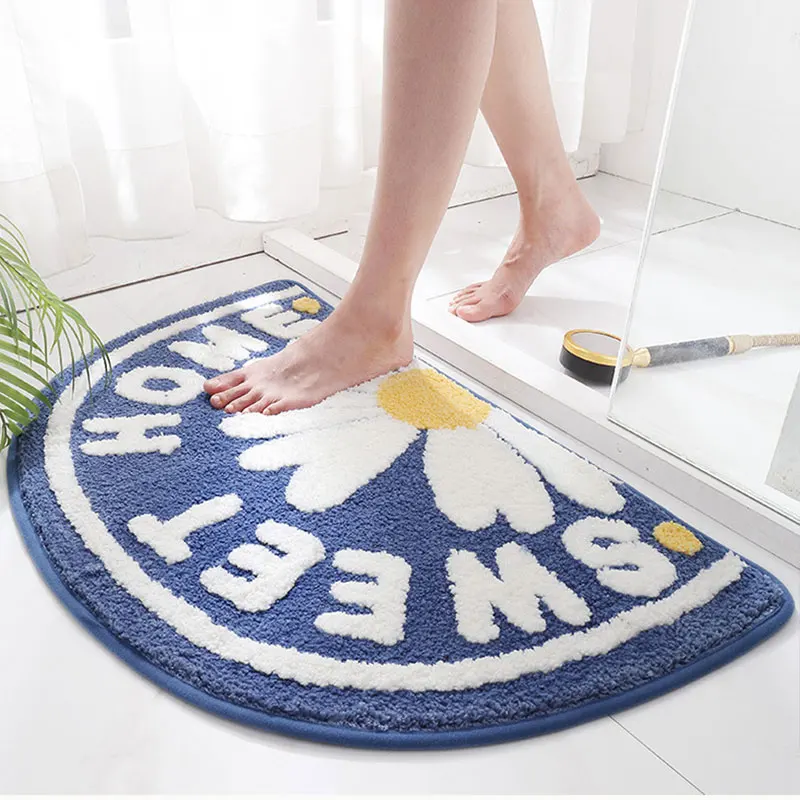 

Bathroom Absorbent Carpet Daisy Carpet Pure Color Hallway Door Mat Machine Washable Pads Doormats Household Floor Mat Fluffy Rug