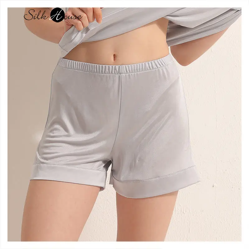 Silk Safety Shorts Anti-Exposure Women Can Wear Silk Loose Safety Pants Mulberry Silk Leggings Shorts Summer