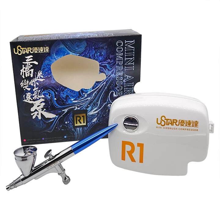 Аэрограф Ustar R1 с компрессором 0 3 мм краскопульт скорости для модели Gundam хобби