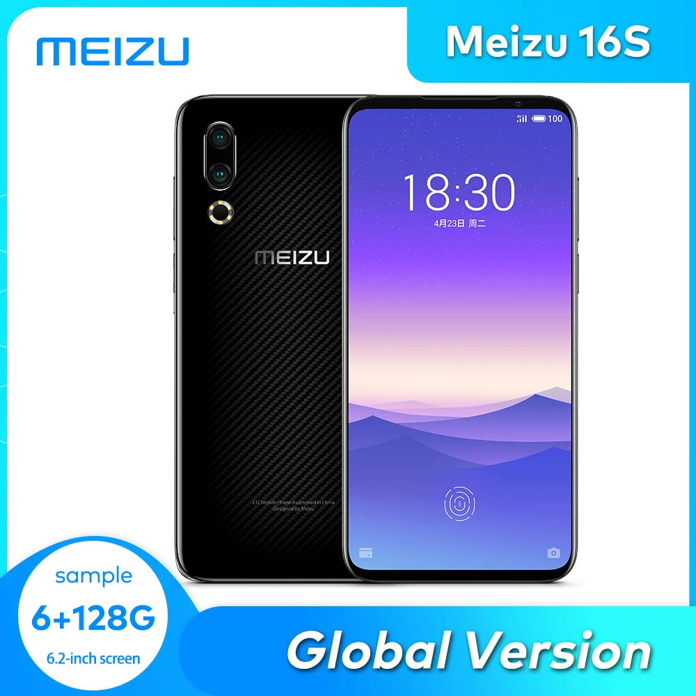  Meizu 16s 6GB 128GB Sample Global Version Smartphone Snapdragon 855 Octa Core Cellphone NFC UFS2.1 3600mAh Fingerprint Unlock 