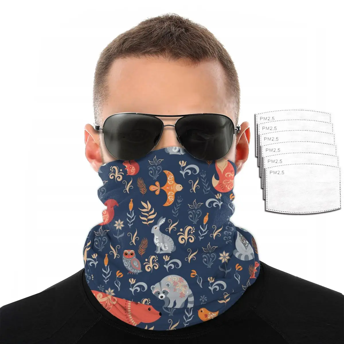 Пыленепроницаемый шарф унисекс Волшебная трубка сказочный лес лиса медведь енот