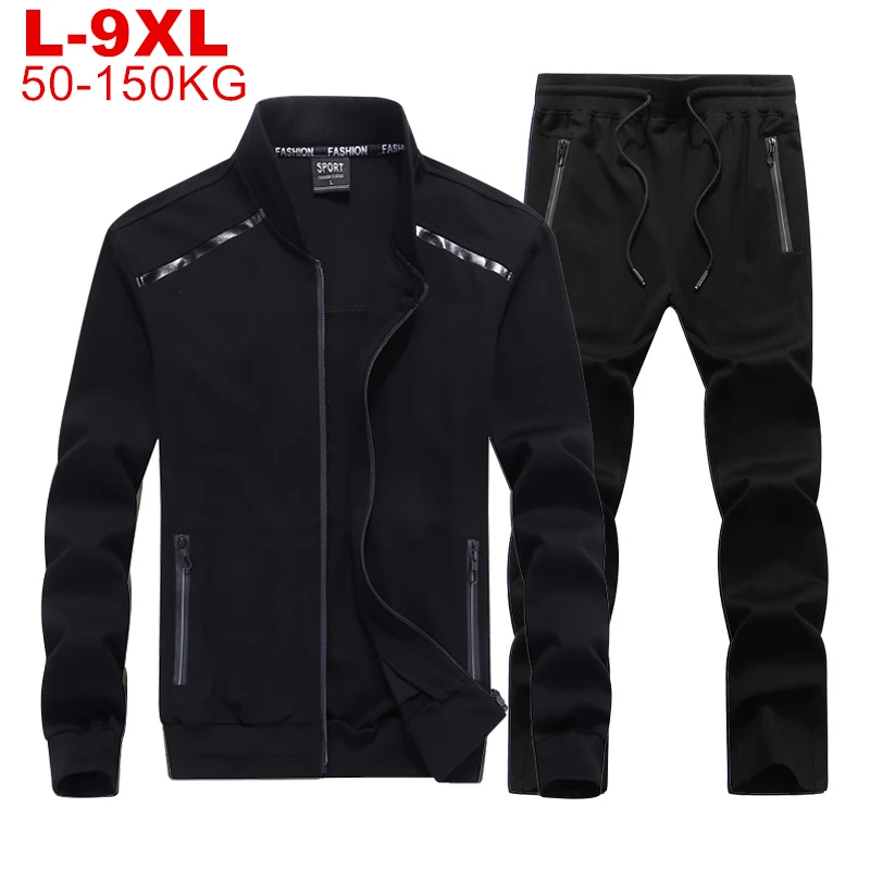 7xl Large Size 6xl 8xl 9xl Men's Two Piece Sets Spring Winter Sweatsuits Zipper Tracksuits Male Sport Jackets Set Sportswear Man
