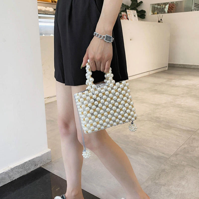 Женская винтажная Сумка-тоут из искусственного жемчуга с бусинами | Багаж и сумки