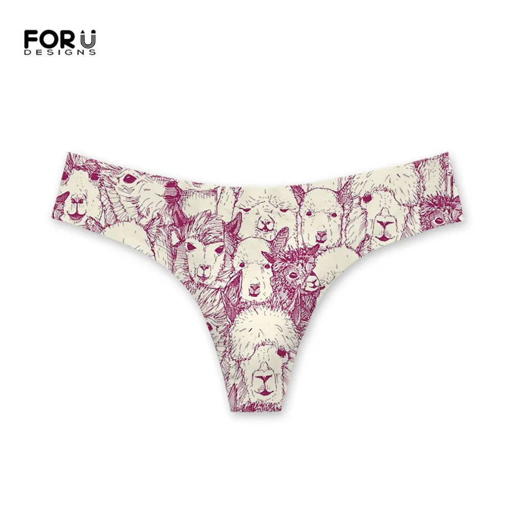 Женские пикантные стринги FORUDESIGNS из альпака с цветным принтом вишневого жемчуга