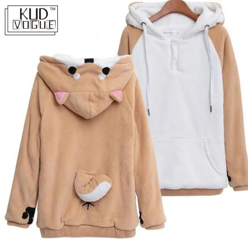 Худи женское в стиле Харадзюку милый японский свитшот с ушками милое плюшевое