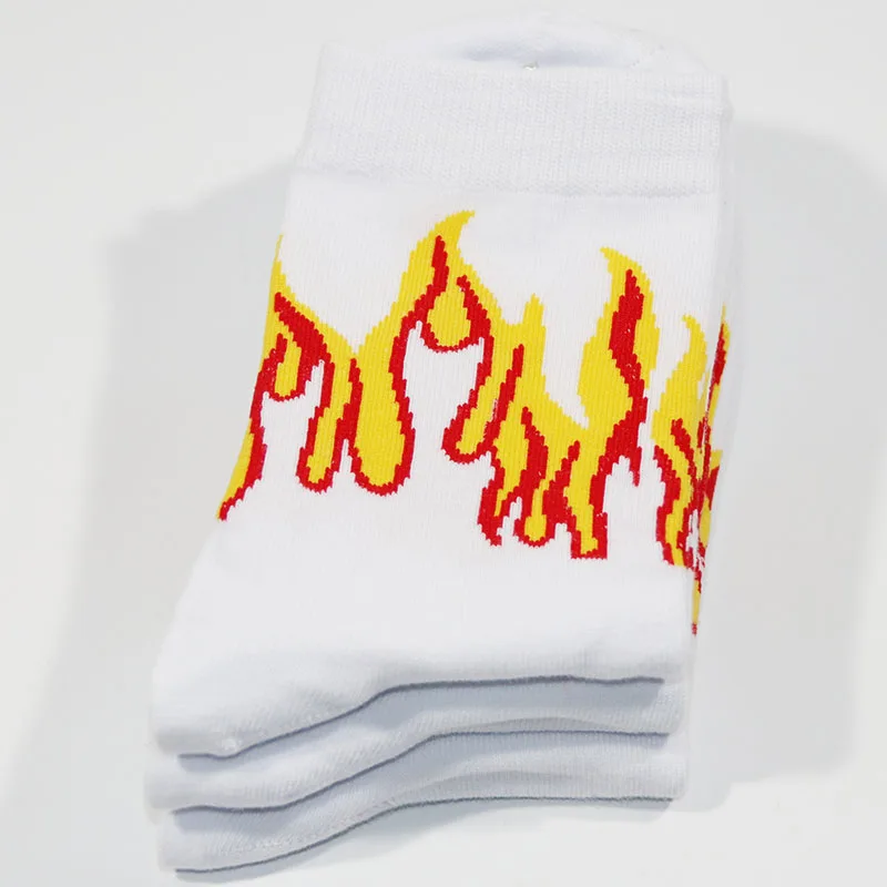 3 шт./лот мужские и женские носки в стиле хип хоп огнеупорные с красным пламенем