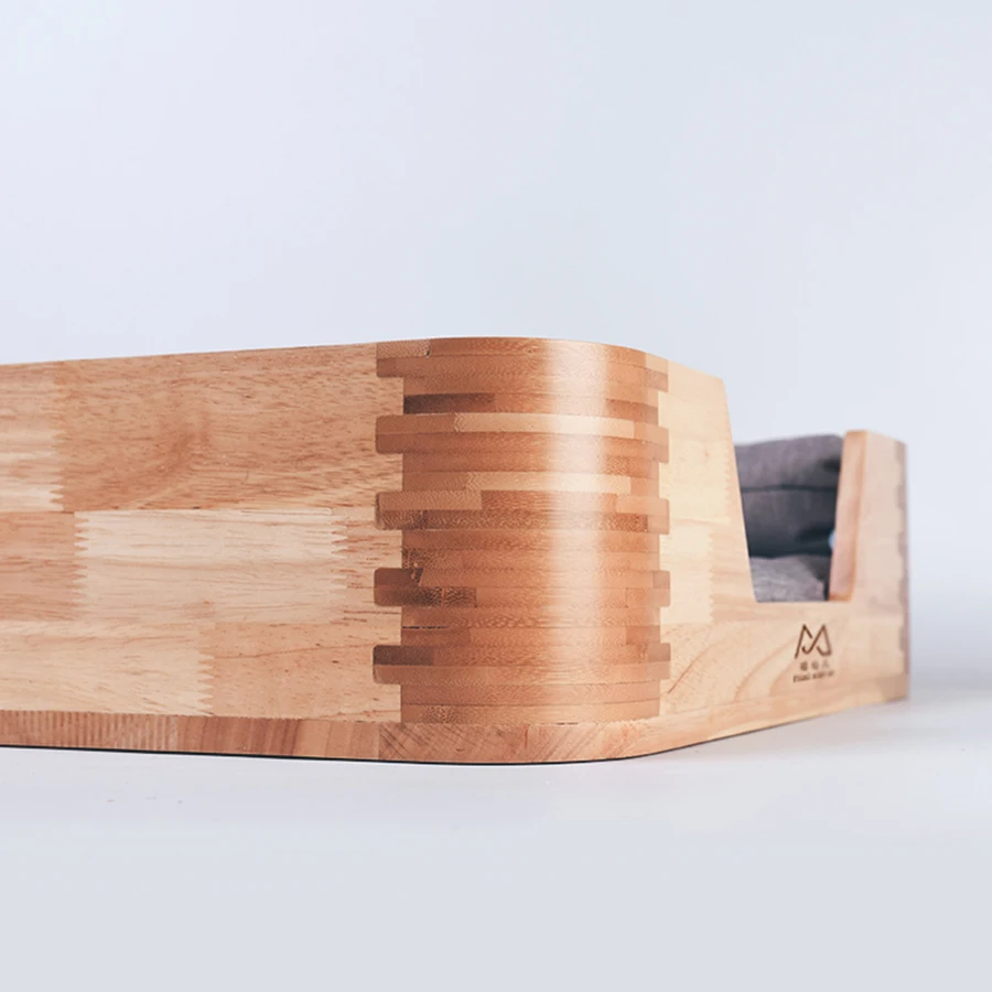

Solid Wood Pet Bed Cats Dog Beds House Wooden Soft Wintercat Cushion Bamboo Kedi Legowisko Dla Kota Kennel Katten Mat 50MW008