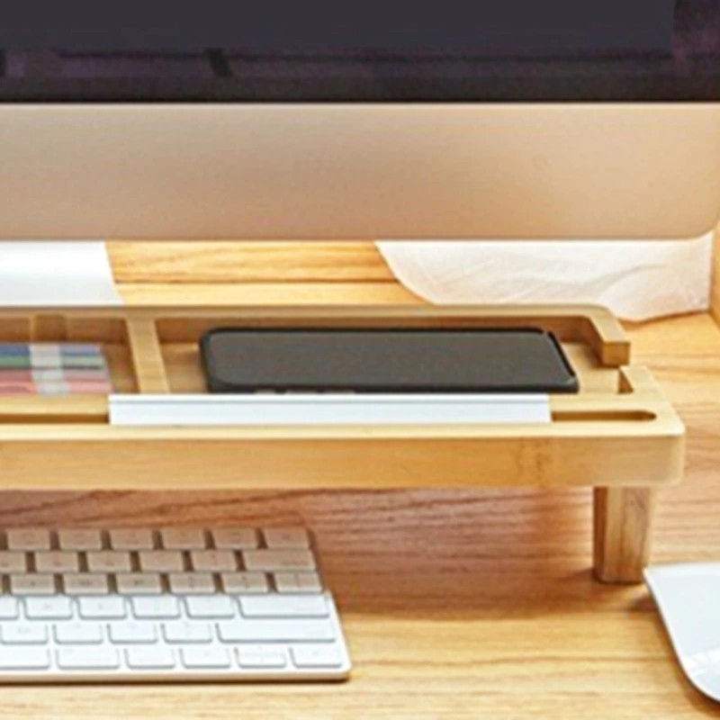 

Creative Desk Organizer Office Stationery Holder Bamboo Desk Pen Holder Multifunction Box for Office Desk Accessories