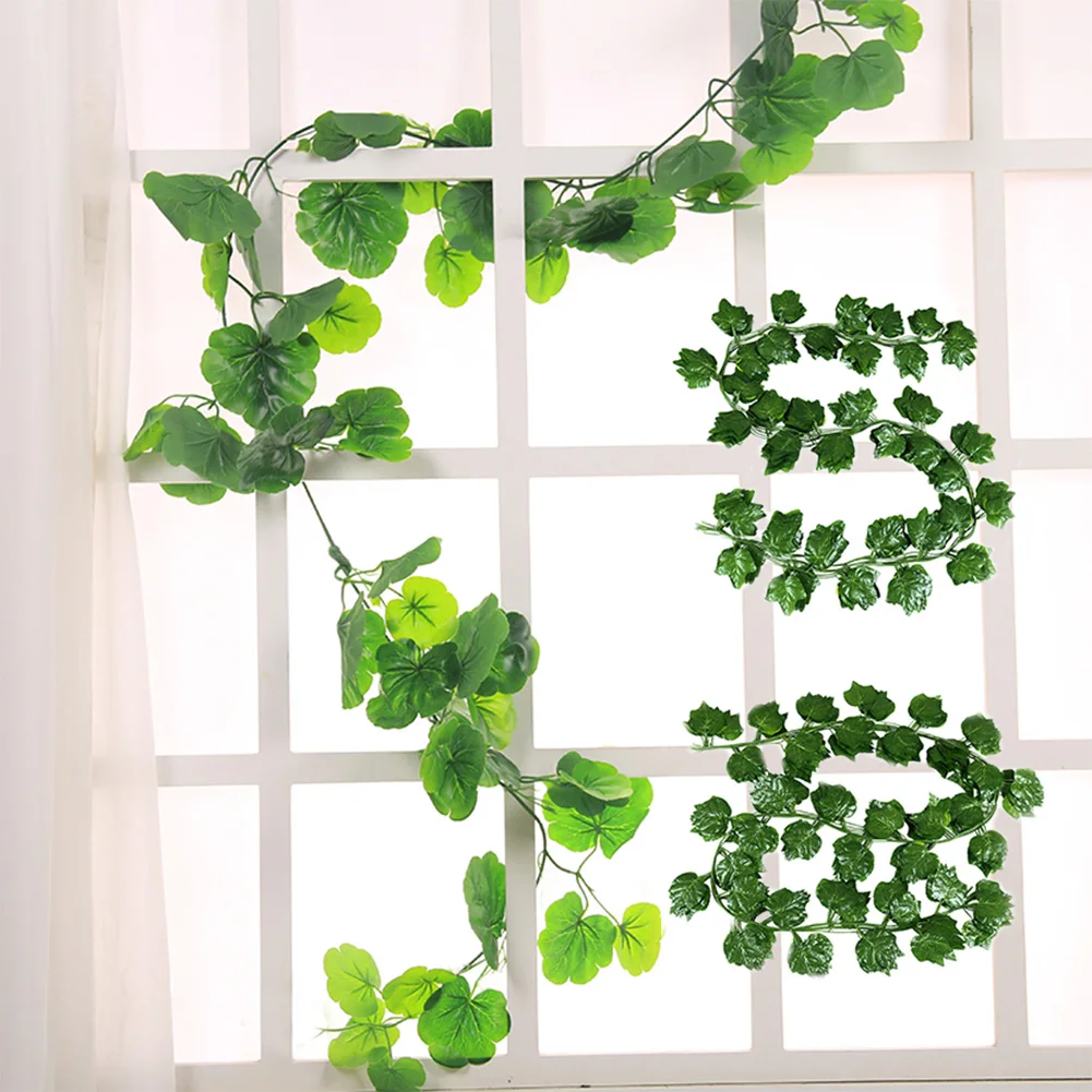 

Fake Plants DIY Artificial Grape Begonia Leaves Garland Long Leaf Plants Greenery Hanging for Home Wall Garden Decor Garland